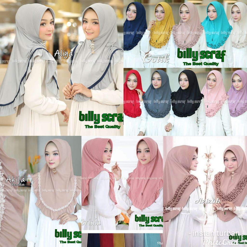 ALL JILBAB INSTAN ORI BILLY SCARF OBRAL