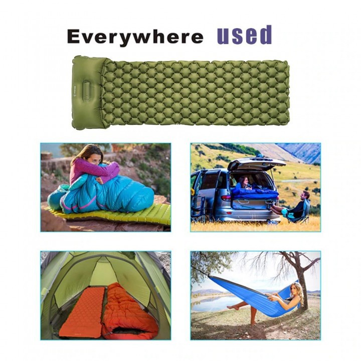 HITORHIKE Inflatable Sleeping Pad and Pillow Air Mattress Camping Mat