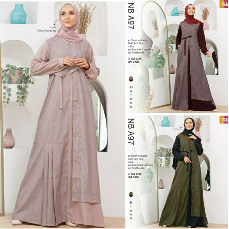 GAMIS NIBRAS TERBARU 2021 NB A 97 GROSIR NIBRAS GROSIR KHANIBRA BAJU MUSLIM WANITA DEWASA GAMIS IBU
