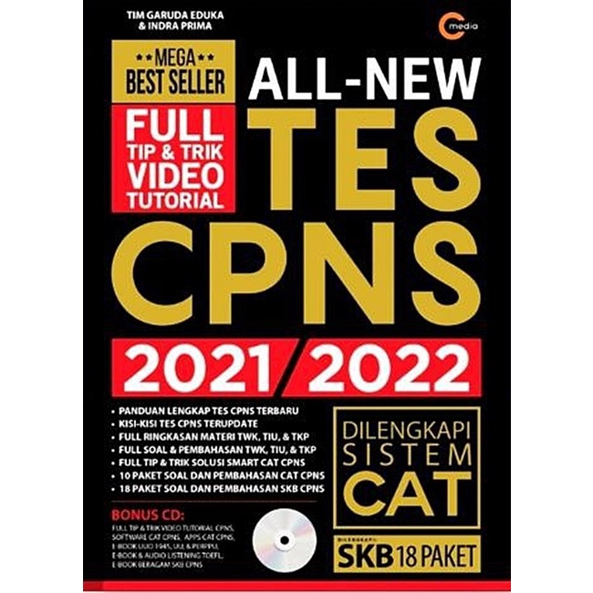 Buku All New Tes Cpns 2021/2022 + CD - Tim Garuda Eduka & Indra