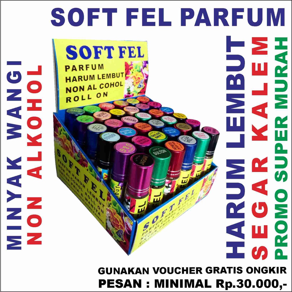 PARFUM Roll On Non Alkohol SOFT FEL Promo Harum Lembut Super Murah & Berhadiah. Minyak Wangi 7 ml Un