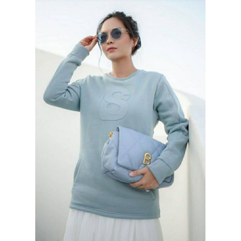 Audrey sweatshirt buttonscarves BLUE sixe XL
