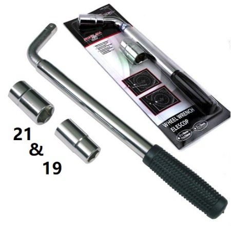 KUNCI RODA BAN SERBAGUNA L BISA PANJANG PENDEK UK BAUT 19 & 21 / KUNCI L BAN MOBIL