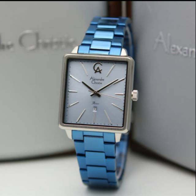 ALEXANDRE CHRISTIE AC2824 BLUE SILVER. ORIGINAL GARANSI 1 TAHUN