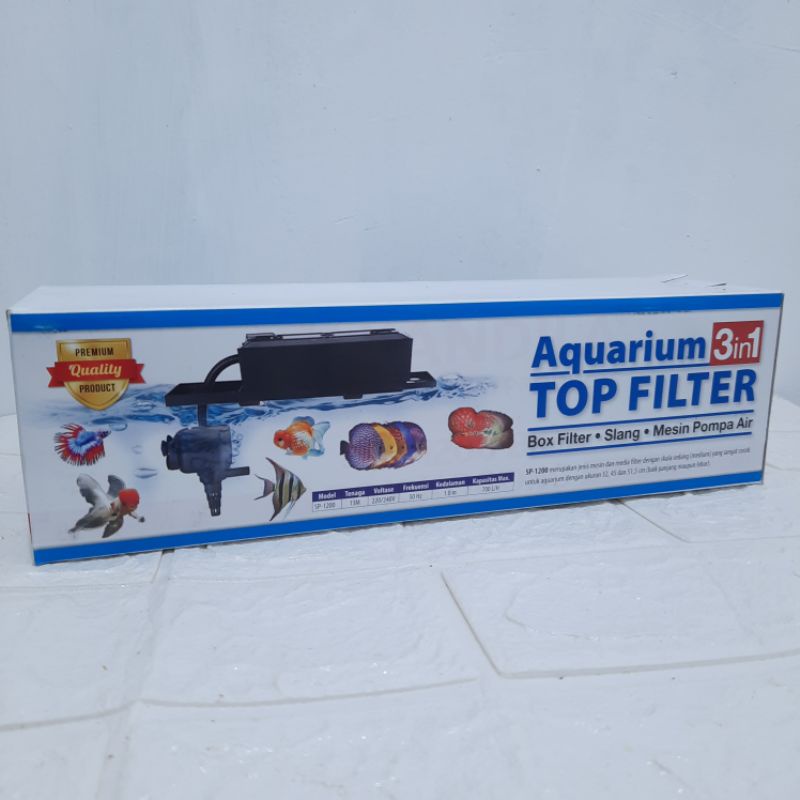 Top Filter Atas Aquarium pompa box filter 3 in 1 ROSSTON