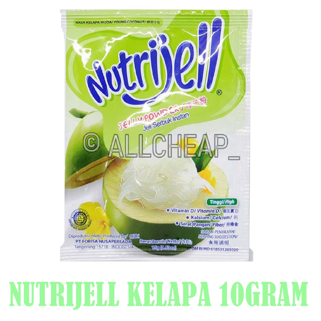 Nutrijell agar&quot; Jelly Powder Nutrijel ekonomis Rasa kelapamuda coconut 10 gr