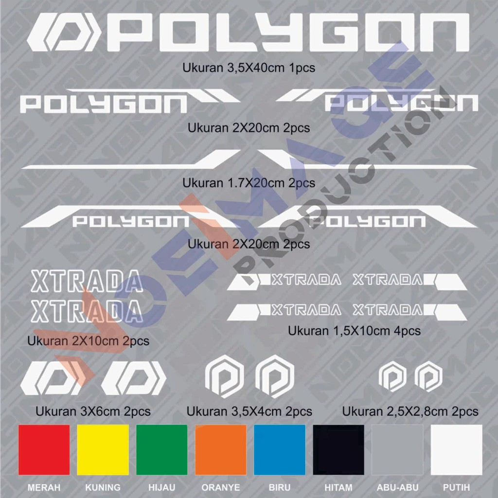 STICKER SEPEDA CUSTOMR POLYGON XTRADA KIT 1