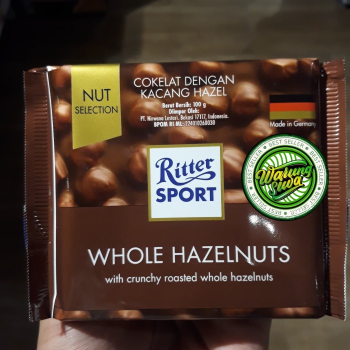 

Ritter sport chocolate whole hazelnuts 100 gram