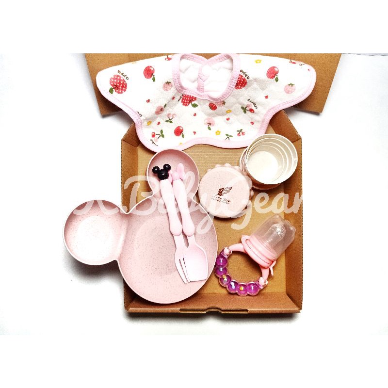 Hampers Bayi | Kado Lahiran | Kado Bayi | Perlengkapan Bayi by K.BabyGear (Alat Makan PINK)-1