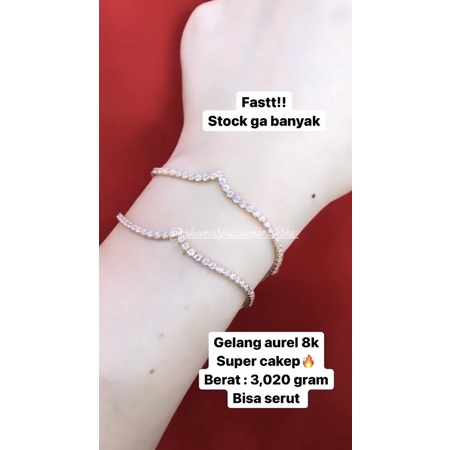 Gelang aurel emas asli 375/8k