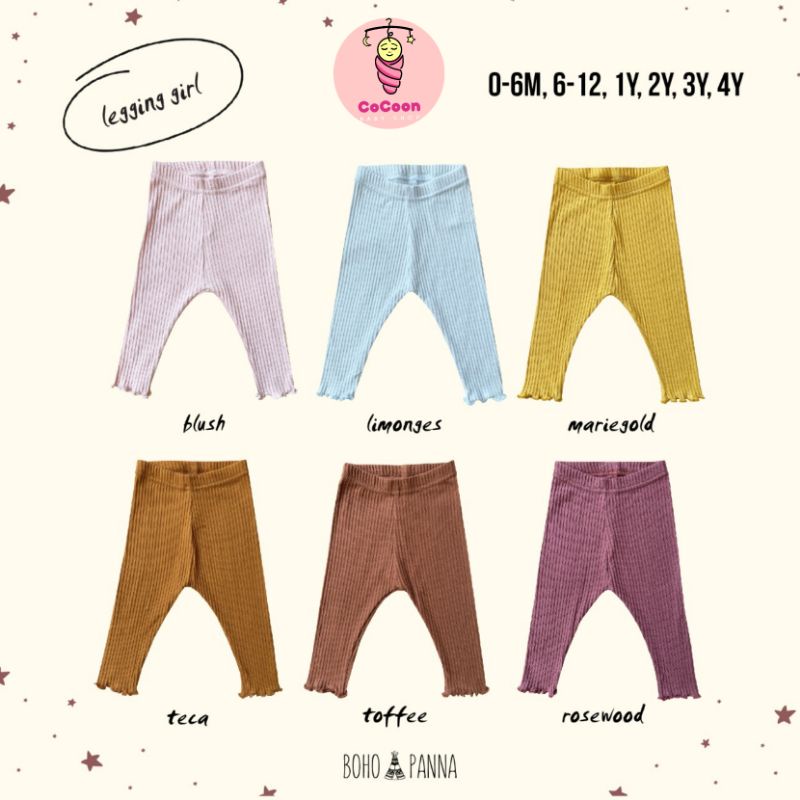 Bohopanna Legging Girl / Celana Panjang Anak Lucu / Legging Bayi / Bohobaby / Bohopana