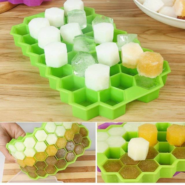 Silicone Cetakan Es Batu Honey Comb Cetakan Es Flexible Ice Cube Tray Hexagon