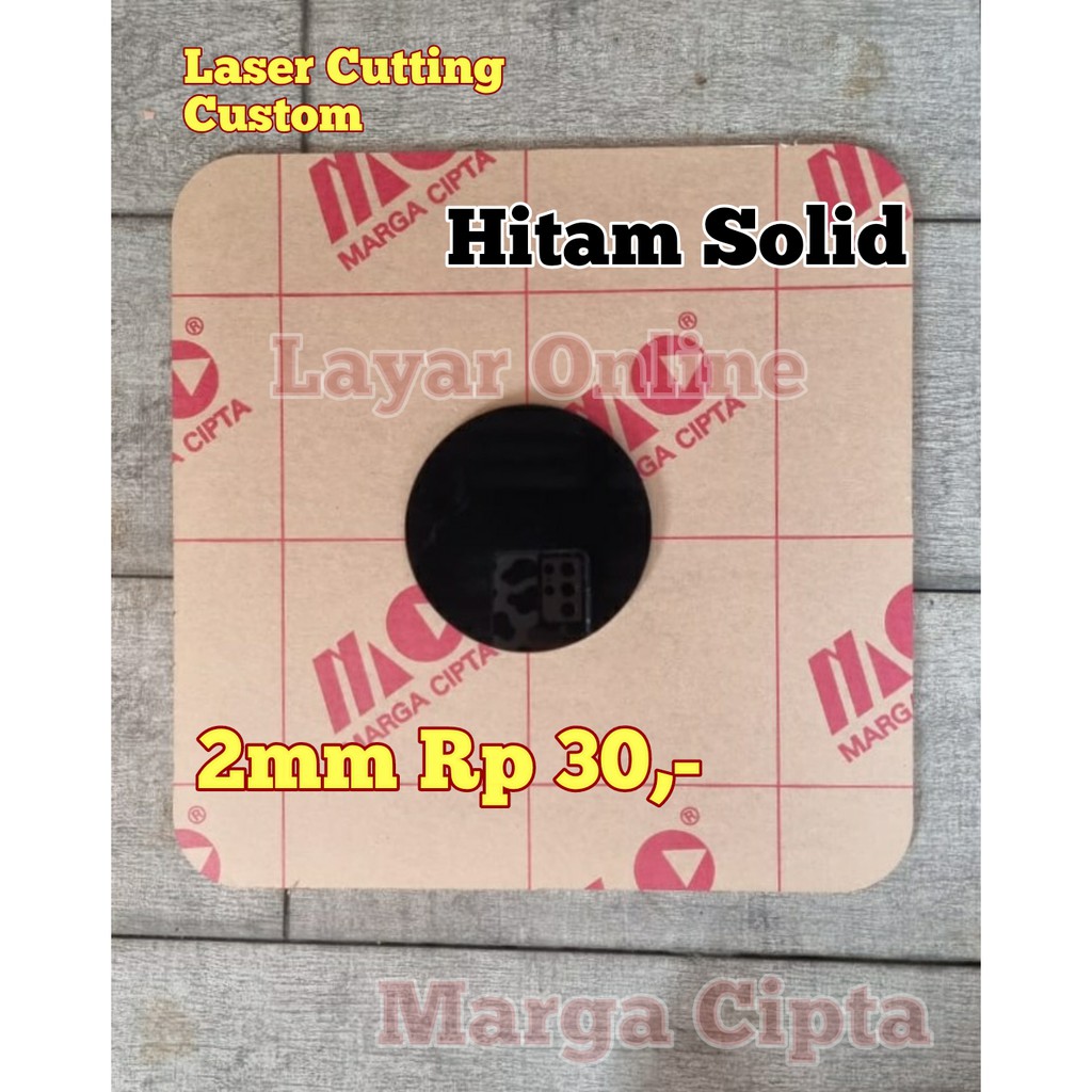 Acrylic Hitam 2mm Custom Bulat - Lingkaran - Diameter Akrilik 2 mm Kustom