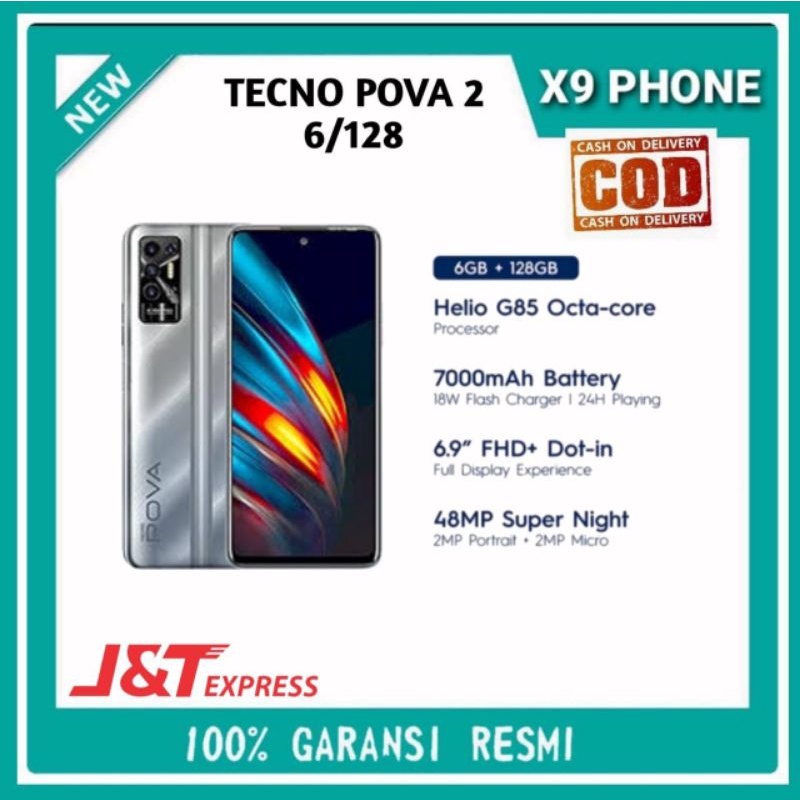 Tecno Pova 2 6/128 Ram 6gb internal 128gb Garansi Resmi