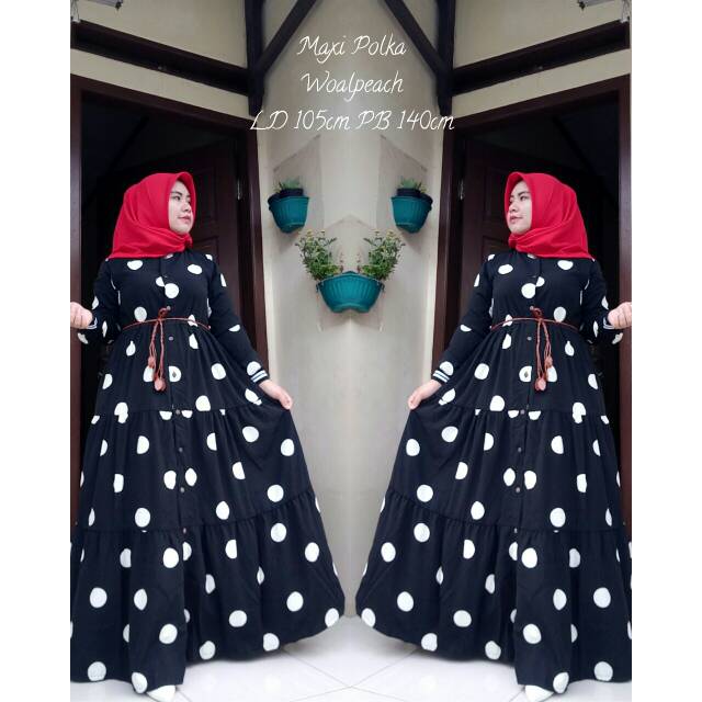 SALE Gamis Polka Shellasaukia / Polkadot Gamis Import / Gamis Polka