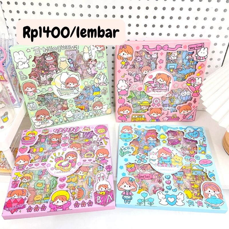 

1 Lembar Sticker Deco Lovely Girl Theme Transparan PVC Tumblr Journal Scrapbook