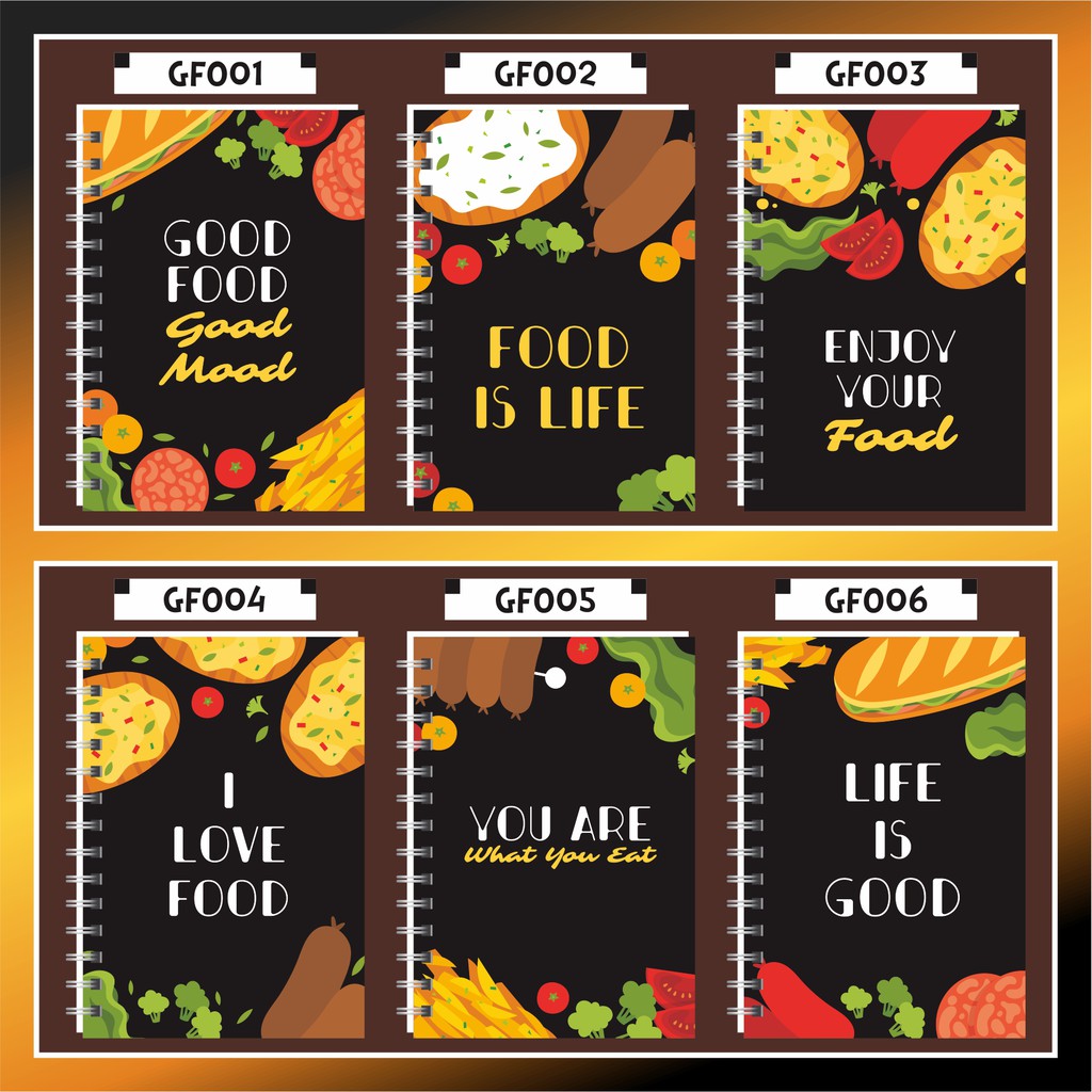 

Notebook / Ring Note Cute Good Food Good Mood / Makanan Lucu Unik Spiral A5 Murah