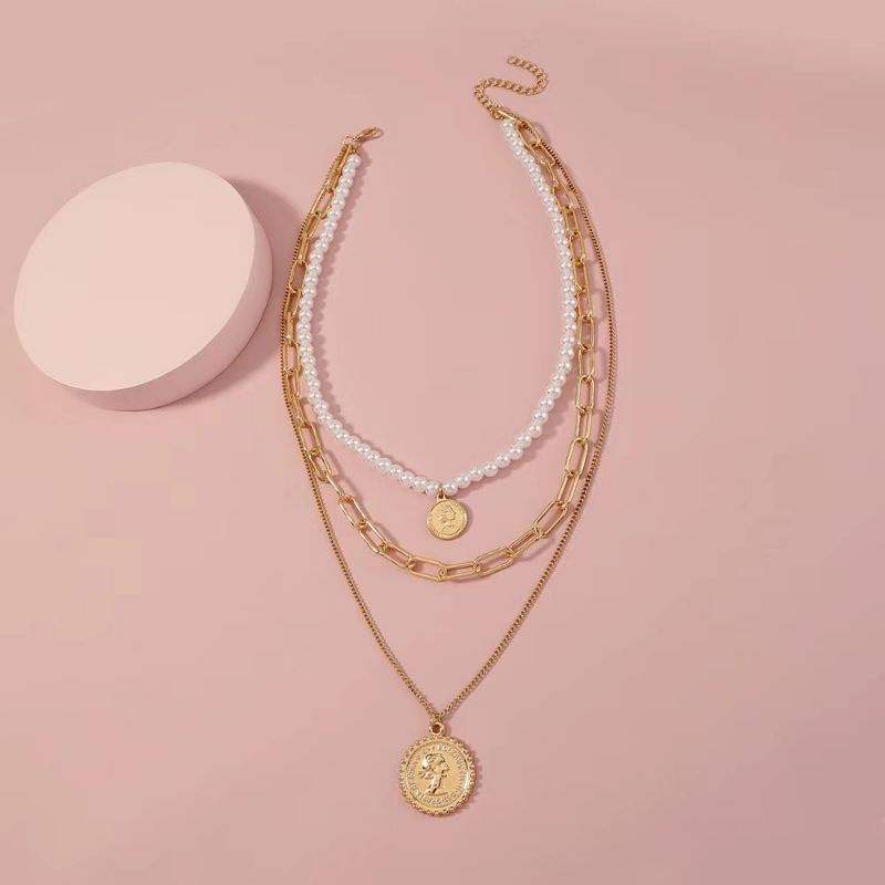 KALUNG 3 LAYER PEARL CHAIN VINTAGE GOLD AI0198