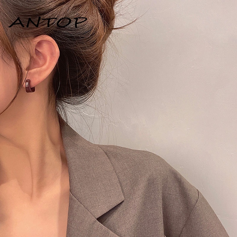 2021 Korea Kepribadian Model Dasar Harian Anting Geometris Anting-Anting Wanita ANTOP