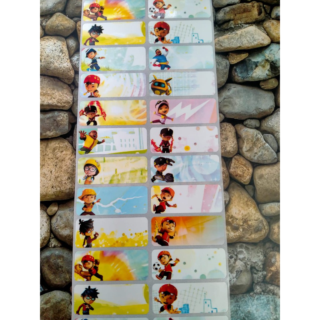 

STIKER LABEL NAMA WATERPROOF ANTI AIR BOBOIBOY