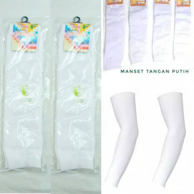 Handsocks Putih Polos Manset Tangan Sekolah Murah / Manset Tangan Putih Polos / Manset Putih Jempol