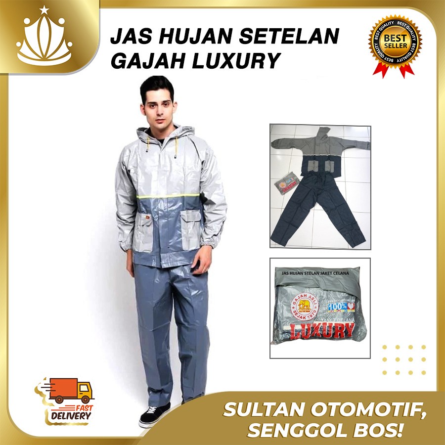 JAS HUJAN Setelan Jaket Celana Merk Gajah Luxury Awet Promo MURAH