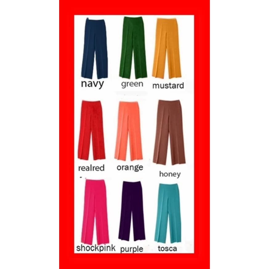 Celana Panjang Kain Wanita Kulot Kerja Bahan Wedges