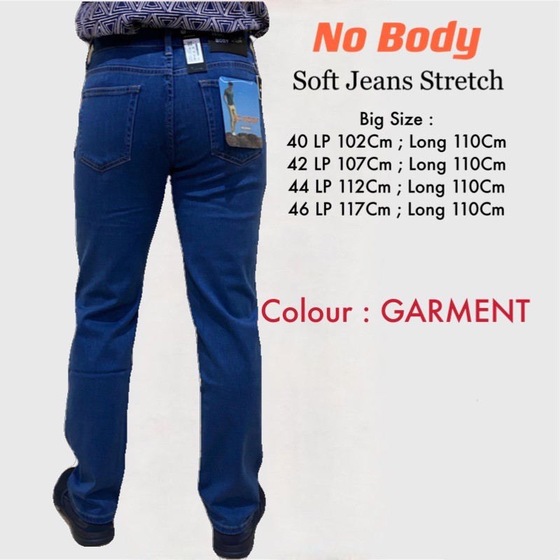 Celana Panjang Nobody Jeans Pria Premium | Big Size | Soft Jeans Stretch | No Body