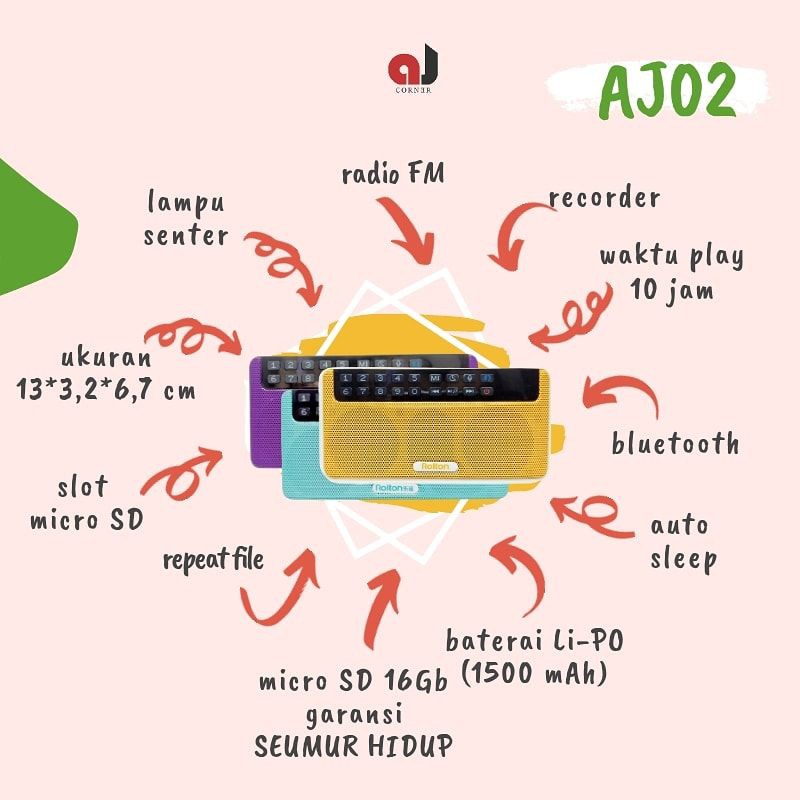 Speaker Quran Bluetooth Mini Murattal Audio Quran Sunnah