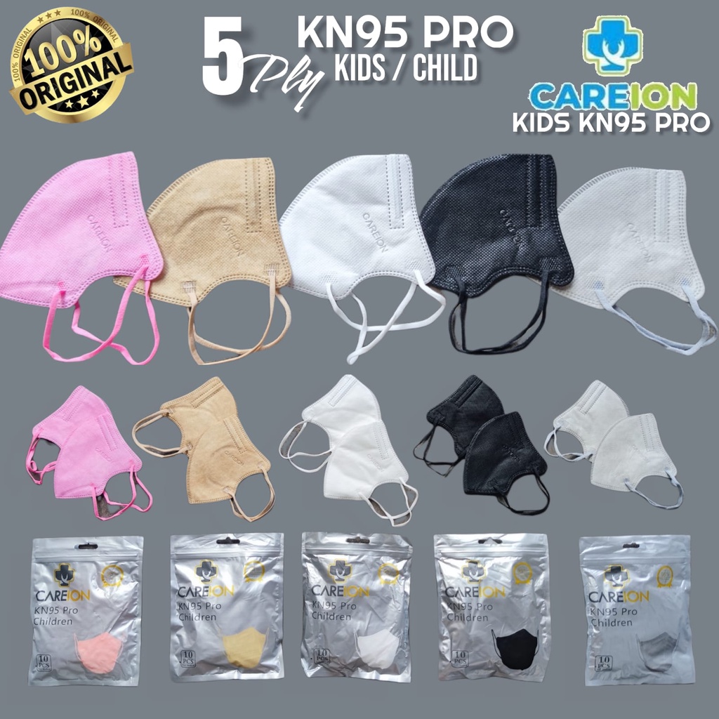 KN95 PRO 5PLY HYBRID ANAK KIDS CAREION - MASKER DUCKBILL KN95 ANAK CHILD 5PLY NEW PACK ISI 10 ORIGINAL