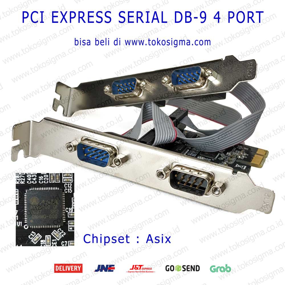 PCI-E 4 PORT (2x2) DB-9 RS-232 SERIAL COM - MULTI I/O CONTROLLER CARD