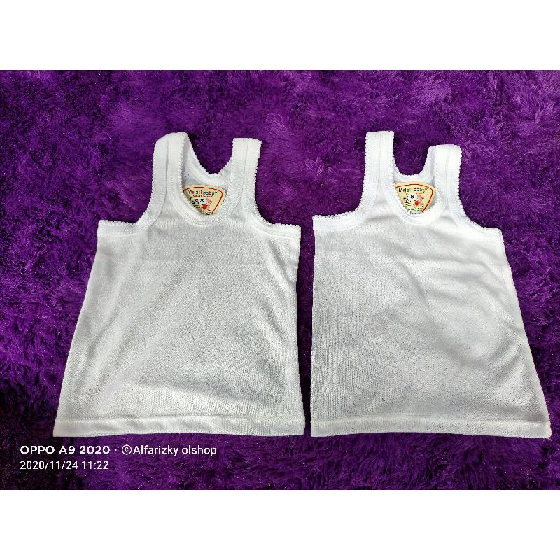 (Ecer/satuan) SINGLET PUTIH POLOS bayi&amp;anak size S,M,L,XL