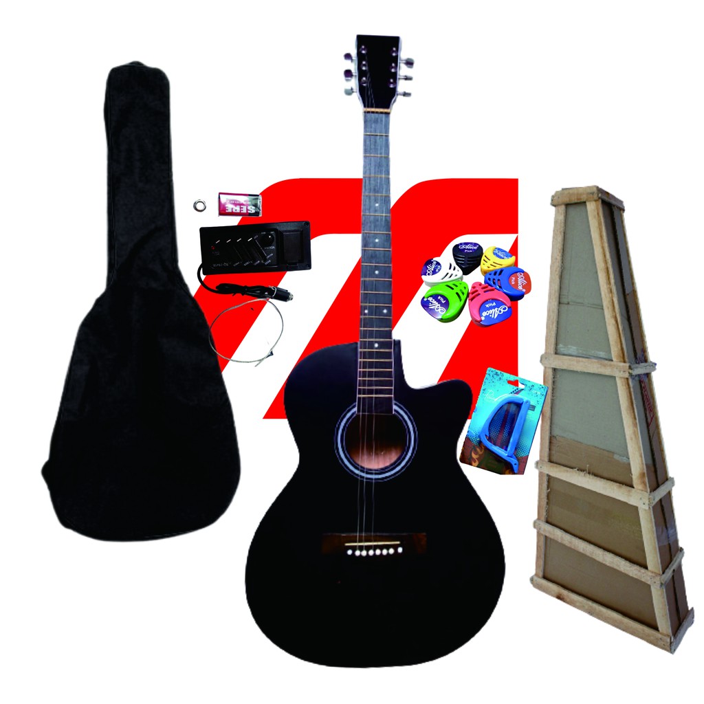 GITAR lakewood hitam doff / GITAR MURAH TANAM BESI / GITAR WARNA HITAM