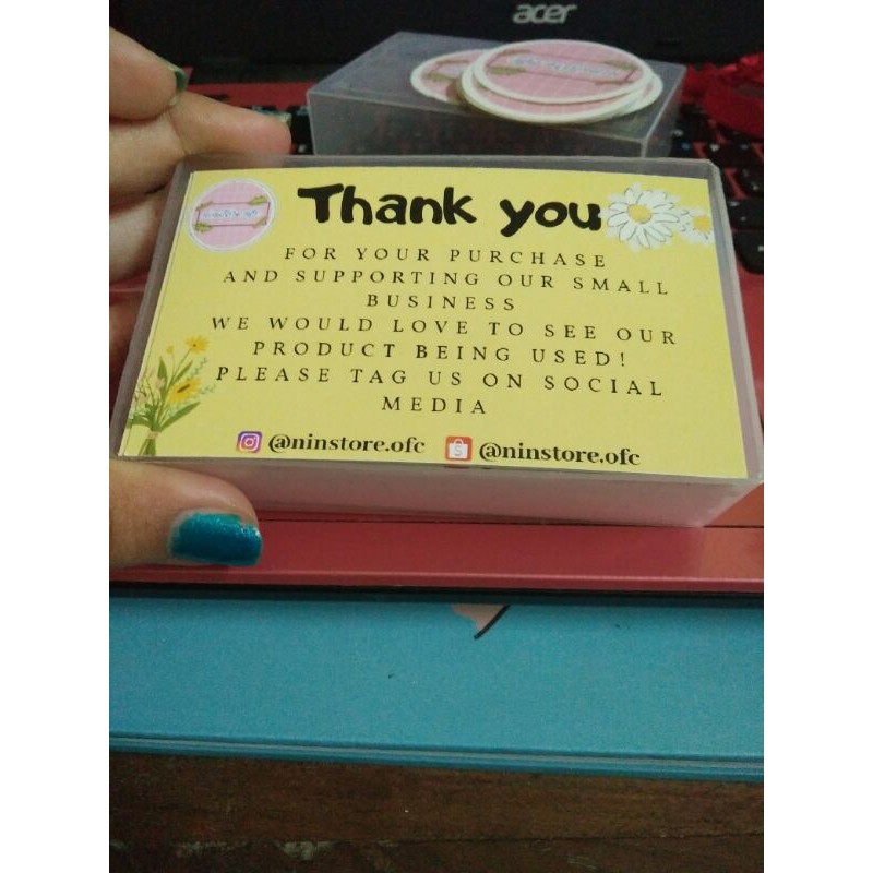 

100 pcs THANK YOU CARD OLSHOP CUSTOM/CETAK KARTU NAMA CUSTOM