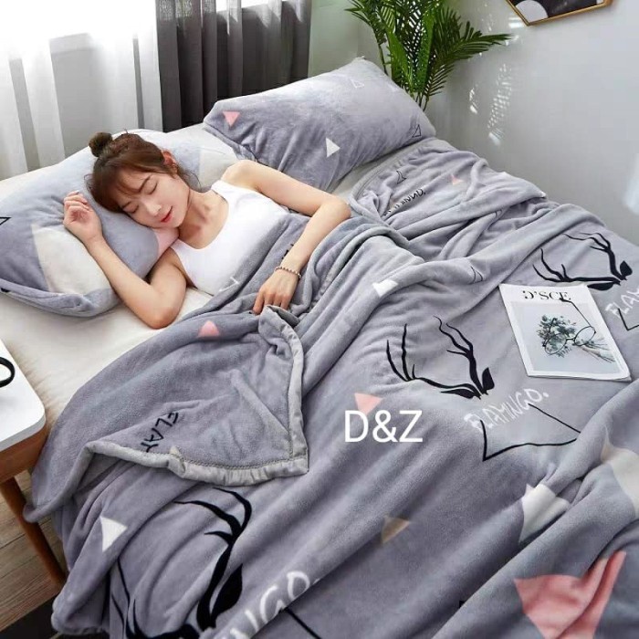 Selimut Bulu Halus Motif Rusa 180x200 impor Termurah Terlaris #Bantal#Guling#Sprei#Bedcover#Murah