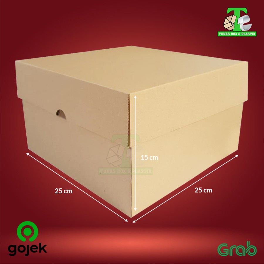 

Kardus Kue 25x25x15 cm | Box Kue | Karton Packaging | Dus Kue Tart Ulang Tahun