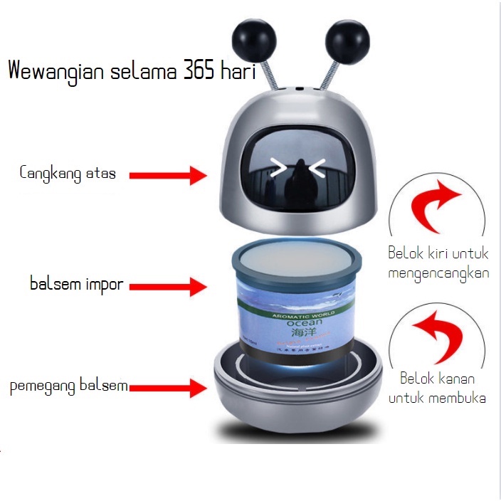 Pengharum Mobil Ruangan Bentuk Robot/Aromaterapi Parfum Mobil Kreatif/Ornamen Mobil/Parfum Mobil/Penyegar Mobil Robotik