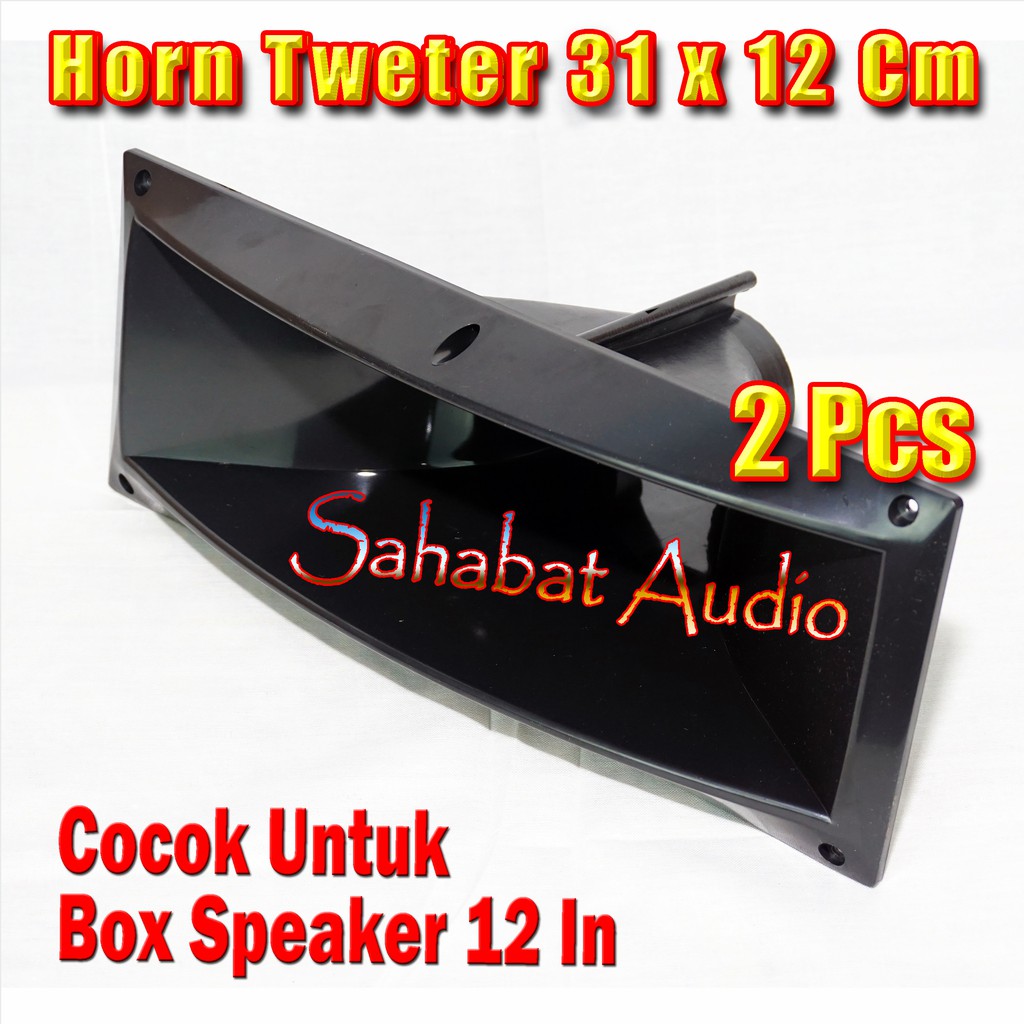 2 Pcs Corong Tweter Box Speaker 31x12 Cm / Horn Twiter Speker 12" Daun Tweeter Horn Corong Twiter