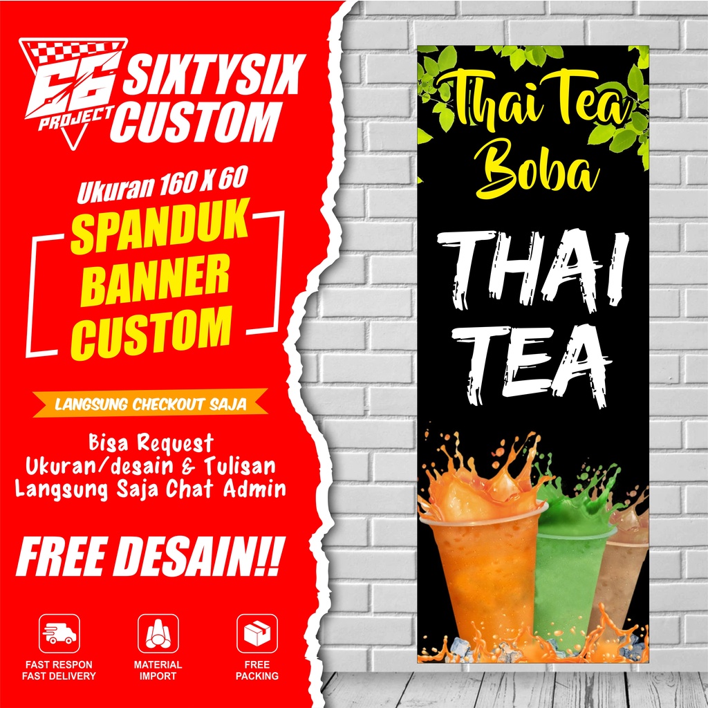 (X BANNER) SPANDUK/BANNER THAI TEA MURAH