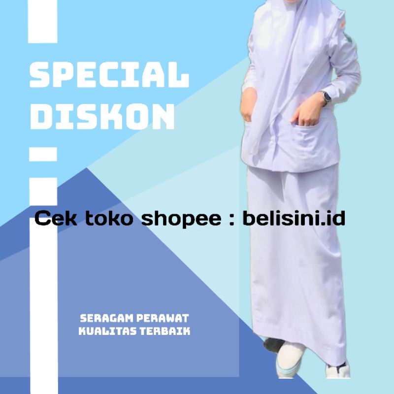 Jual Setelan Rok seragam perawat seragam sekolah kesehatan seragam