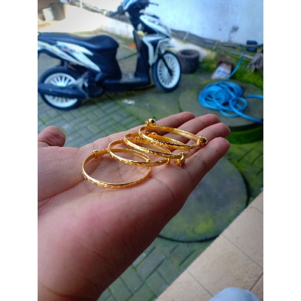 gelang bayi perak 3 bulanan gold plated(pesanan)