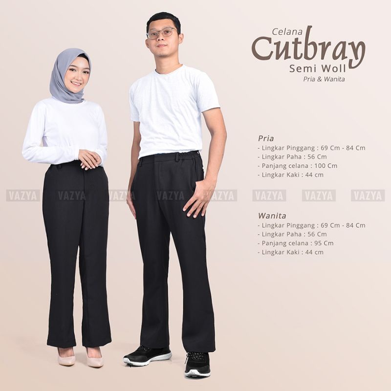 Celana Kerja Cutbray / Celana Cutbray Semiwool Stretch Import Unisex