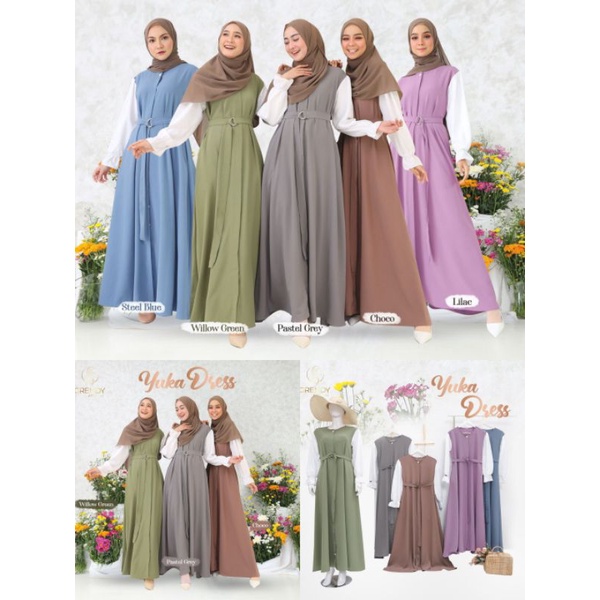 1 DRESS 3 STYLE - GAMIS OUTER YUKA DRESS BY GRENDY / 3 STYLE DALAM 1 MODEL / DRESS MUSLIM