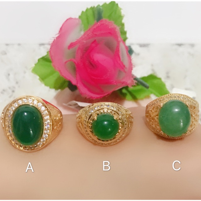 cincin giok lapis emas permata giok 88