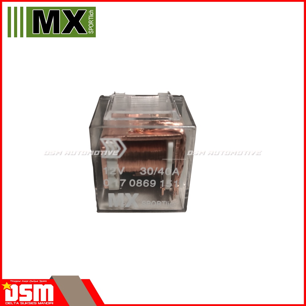 Relay MX Transparan 5 Kaki  5 Pin 12V 40 A Genuine Part form MX auto part