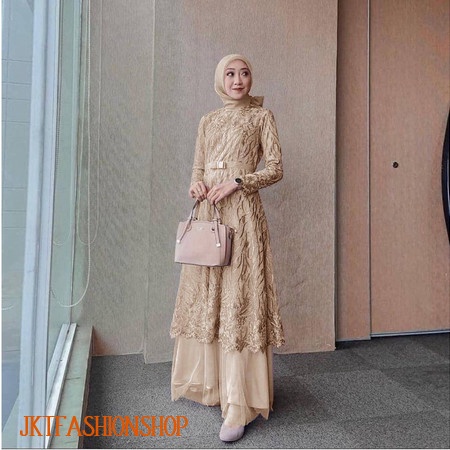 Baju Gamis Kondangan Wanita Terbaru Dress Muslim Muslimah Undangan Pesta Pernikahan Cewek Elegan Cew