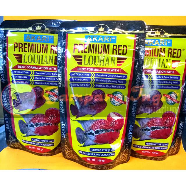 Pelet Akari Premium Red Louhan 100gr/Pakan Ikan Louhan