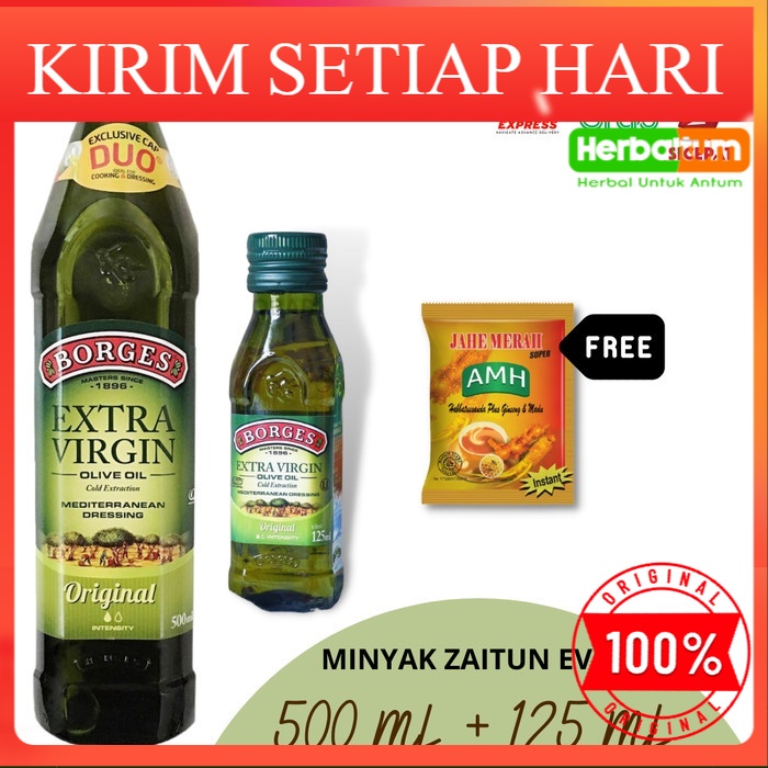 

MINYAK ZAITUN ASLI - EXTRA VIRGIN OLIVE OIL - BORGES 500 ML + 125 ML