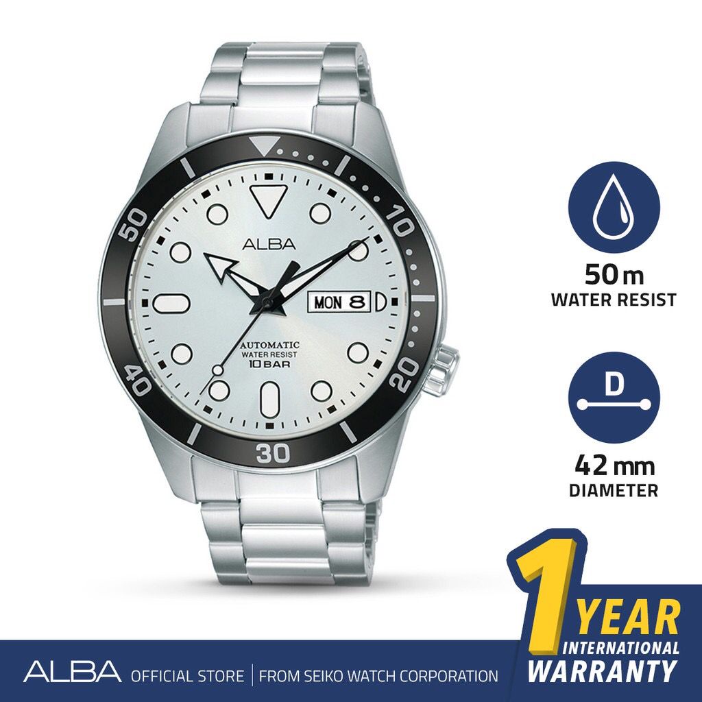 JAM TANGAN PRIA ALBA RANTAI AL4163X1/Jam Tangan Pria Alba Active Automatic Stainless Steel AL416 Original/JAM TANGAN ALBA RANTAI MODEL TERBARU DAN TERLARIS