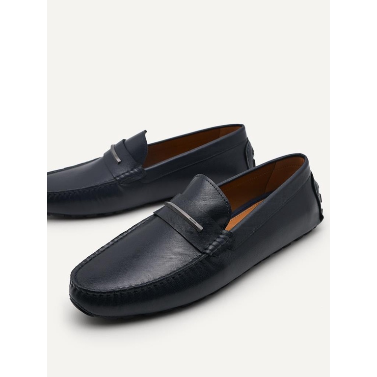 SEPATU PANSUS KULIT PEDRO PRIA ORIGINAL LOAFER BRANDED BIRU NAVY PM163